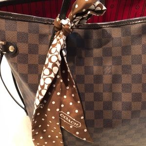 Authentic reversible silk skinny scarf from Coach